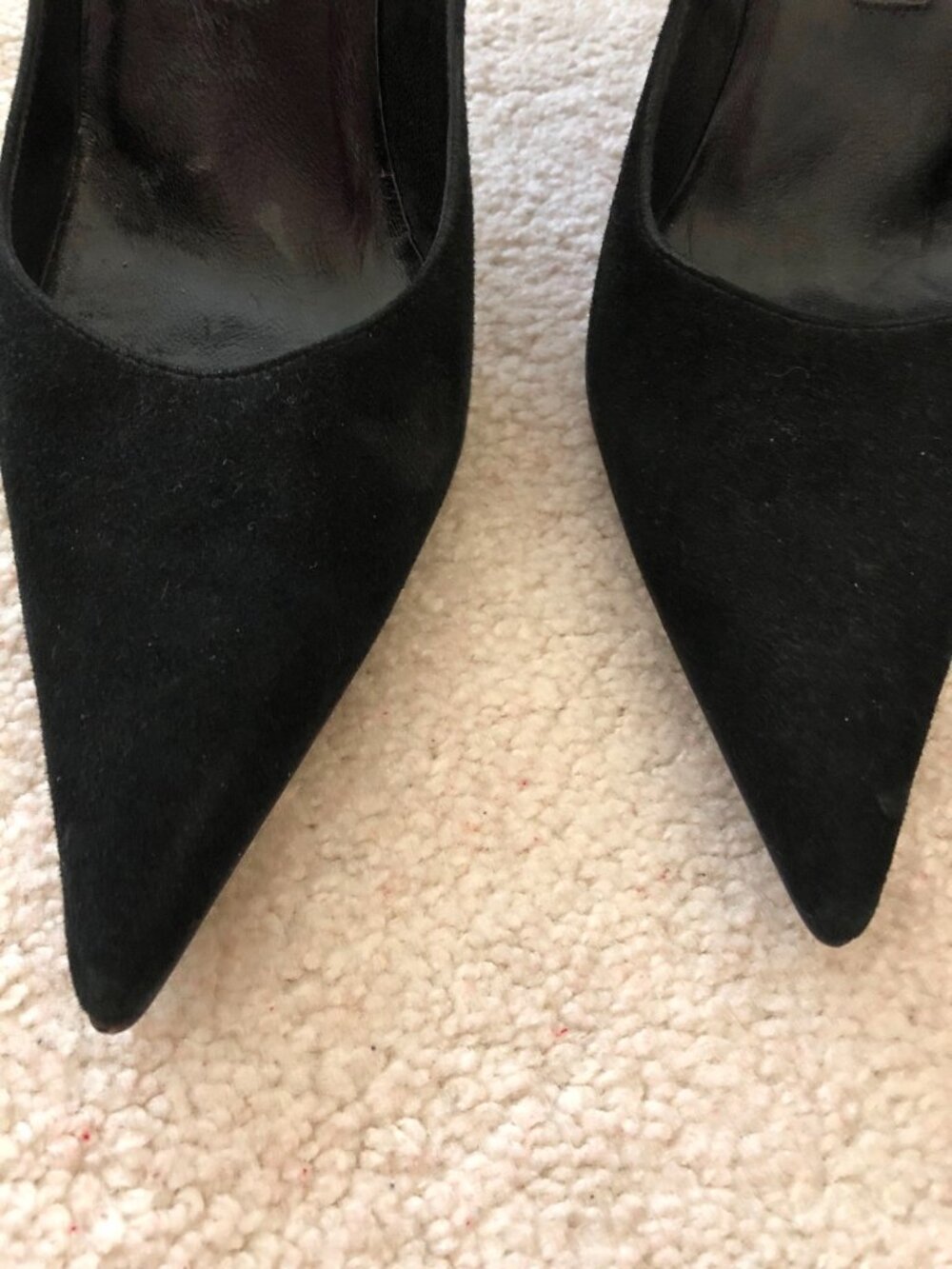 SERGIO ROSSI BLACK SUEDE LEATHER POINTED TOE PUMPS - Picture 2 of 3